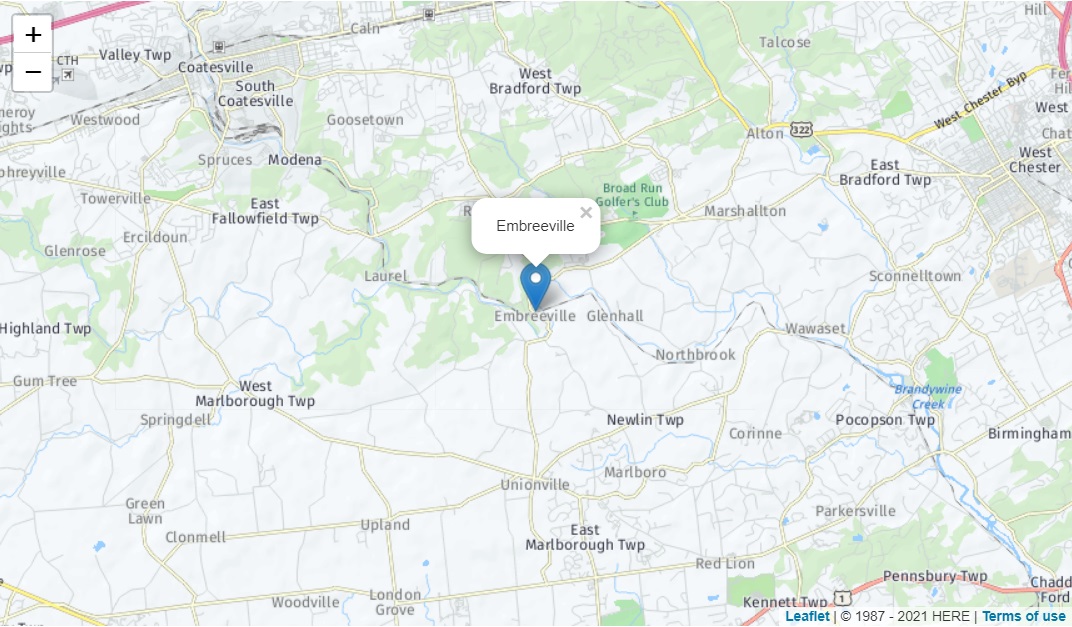 embreeville pa map