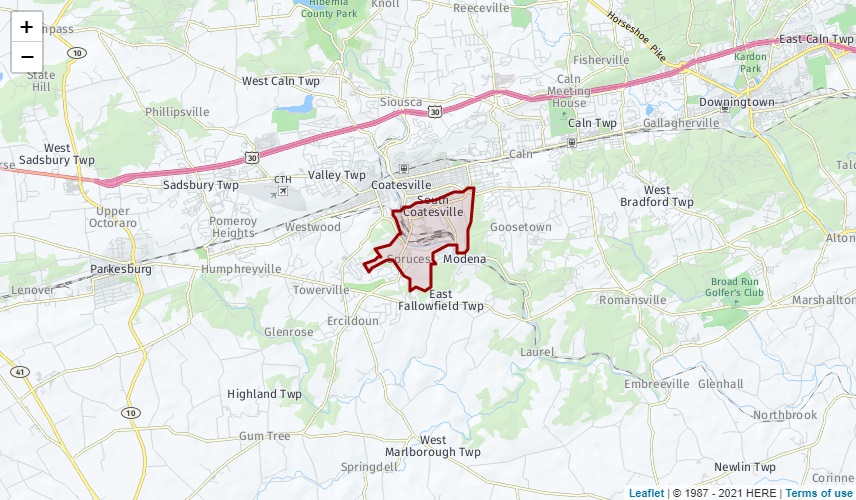south coatesville pa map